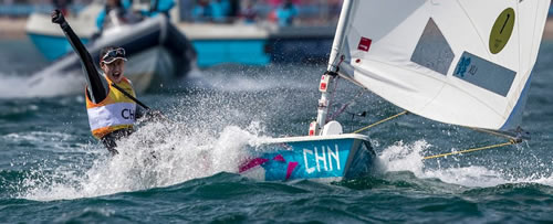 Lijia Xu winning the Olympic Gold medal in the Radial class.